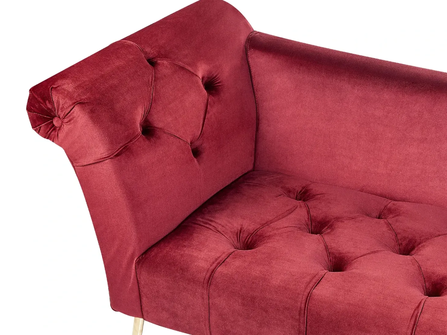 Chaiselong NANTILLY Velour Mørkerød