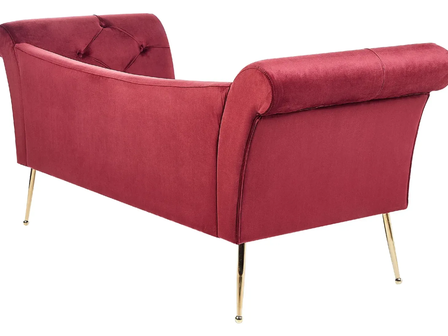 Chaiselong NANTILLY Velour Mørkerød