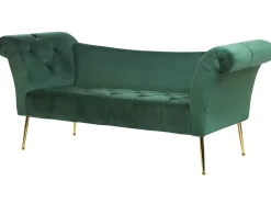 Chaiselong NANTILLY Velour Mørkegrøn