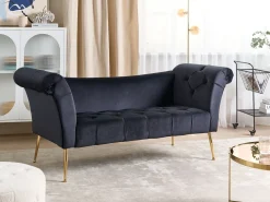 Chaiselong NANTILLY Velour Sort
