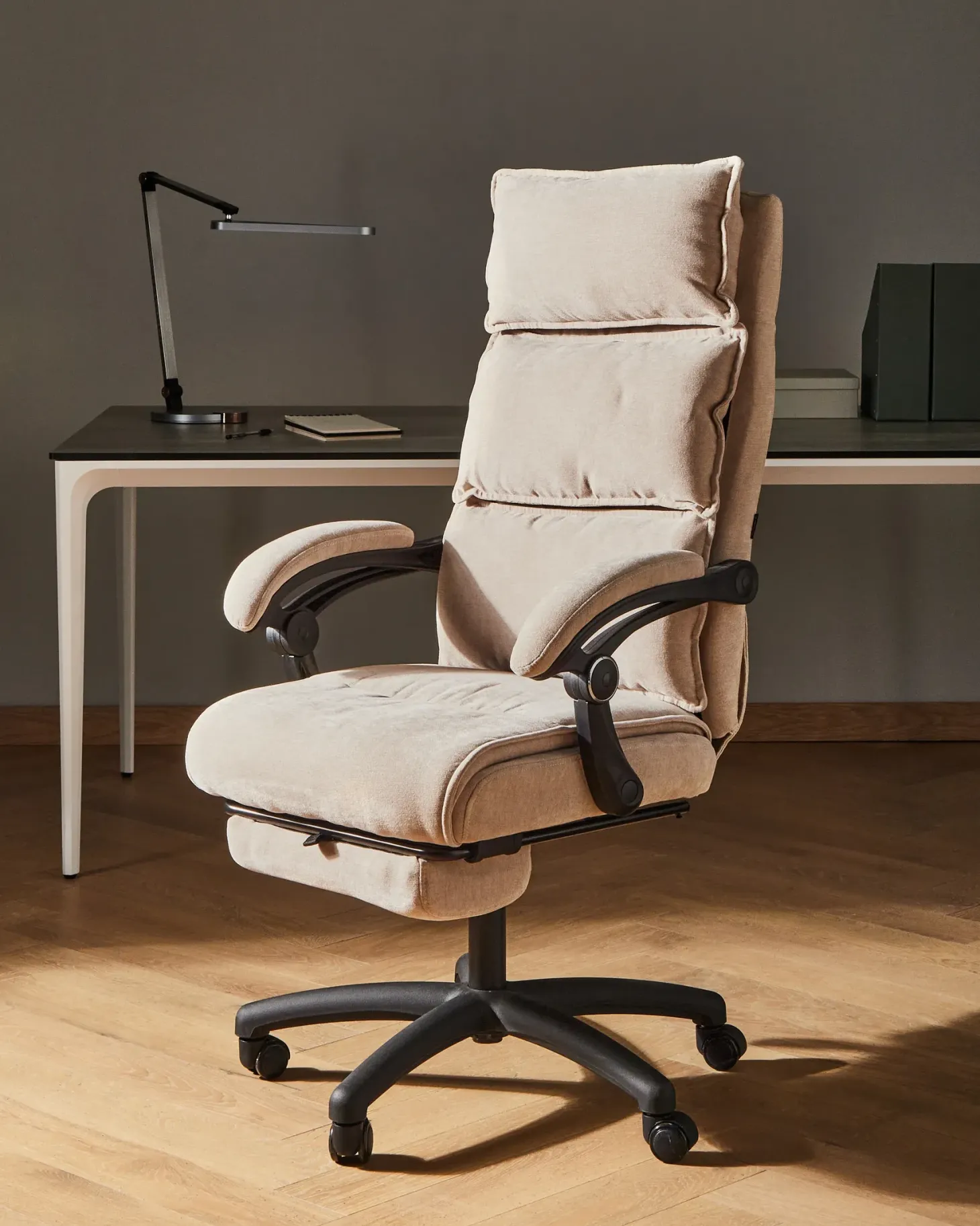 Chefstol Inkl. fodstøtte EATON Chenille Beige