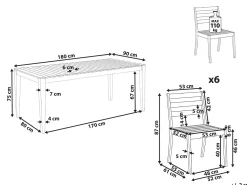 CHIOGGIA 6 personers Havemøbelsæt Lysebrun Certificeret akacietræ