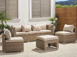 COCCOLIA 5 personers Loungesæt med bord Beige PE-rattan