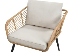 CORINTH II 4 personers Loungesæt med bord Naturlig PE-rattan