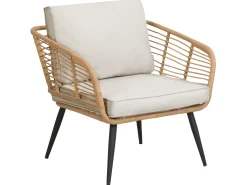 CORINTH II 4 personers Loungesæt med bord Naturlig PE-rattan