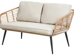 CORINTH II 4 personers Loungesæt med bord Naturlig PE-rattan