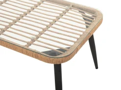 CORINTH II 4 personers Loungesæt med bord Naturlig PE-rattan