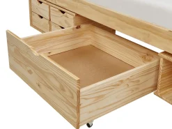 Daybed med opbevaring Fyretræ ROYVILLE 90 x 200 cm Lysebrun
