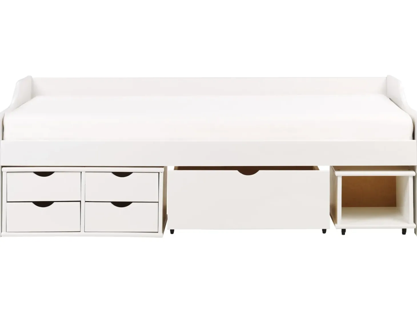 Daybed med opbevaring Fyretræ ROYVILLE 90 x 200 cm Hvid