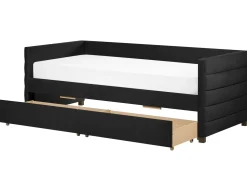 Daybed med opbevaring MARRAY Velour Sort 90 x 200 cm