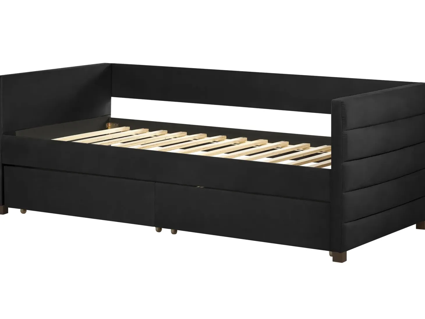 Daybed med opbevaring MARRAY Velour Sort 90 x 200 cm
