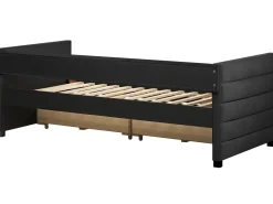 Daybed med opbevaring MARRAY Velour Sort 90 x 200 cm