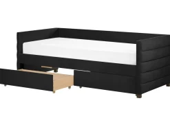 Daybed med opbevaring MARRAY Velour Sort 90 x 200 cm