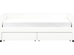 Daybed med opbevaring MARRAY Velour Cremehvid 90 x 200 cm
