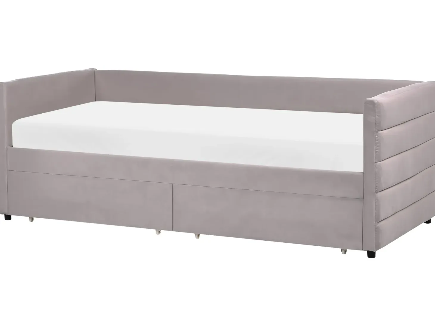 Daybed med opbevaring MARRAY Velour Lysegrå 90 x 200 cm