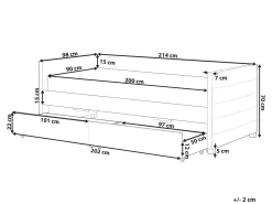 Daybed med opbevaring MARRAY Velour Lysegrå 90 x 200 cm