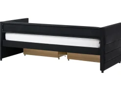 Daybed med opbevaring MARRAY Velour Sort 90 x 200 cm