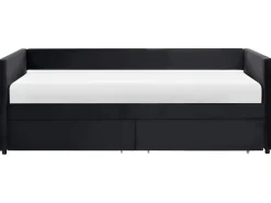 Daybed med opbevaring MARRAY Velour Sort 90 x 200 cm