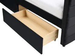 Daybed med opbevaring MARRAY Velour Sort 90 x 200 cm