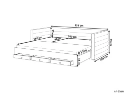 Daybed med opbevaring Velour MEUDON 90 x 200 cm Grå
