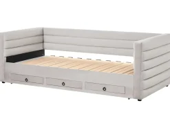 Daybed med opbevaring Velour MEUDON 90 x 200 cm Grå