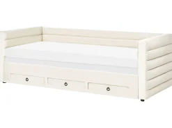 Daybed med opbevaring Velour MEUDON 90 x 200 cm Cremehvid