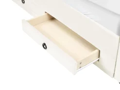 Daybed med opbevaring Velour MEUDON 90 x 200 cm Cremehvid