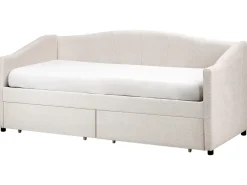 Daybed med opbevaring VITTEL 90 x 200 cm Lys Beige