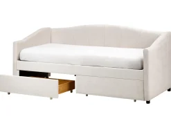 Daybed med opbevaring VITTEL 90 x 200 cm Lys Beige