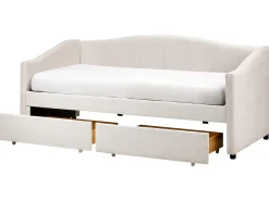 Daybed med opbevaring VITTEL 90 x 200 cm Lys Beige