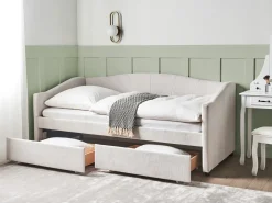 Daybed med opbevaring VITTEL 90 x 200 cm Lys Beige
