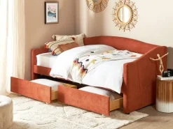 Daybed med opbevaring VITTEL 90 x 200 cm Rød