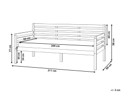 Daybed Træ THEZA 90 x 200 cm Naturlig