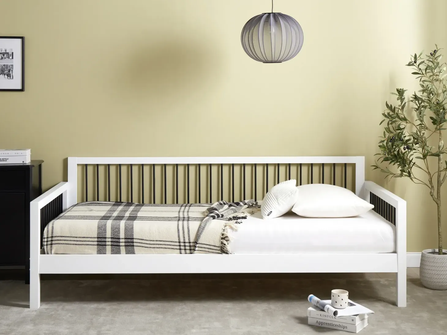 Daybed Træ TRICOT 90 x 200 cm Hvid