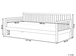 Daybed Træ TRICOT 90 x 200 cm Hvid