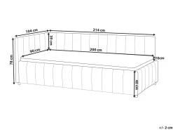 Daybed Velour LISIEUX 90 x 200 cm Pastellrosa