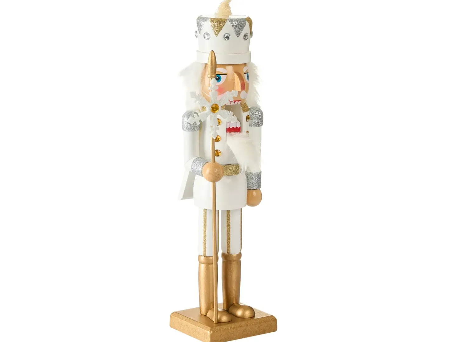 Dekorativ figur LJUNGAN Nøddeknækker 37 cm Hvid