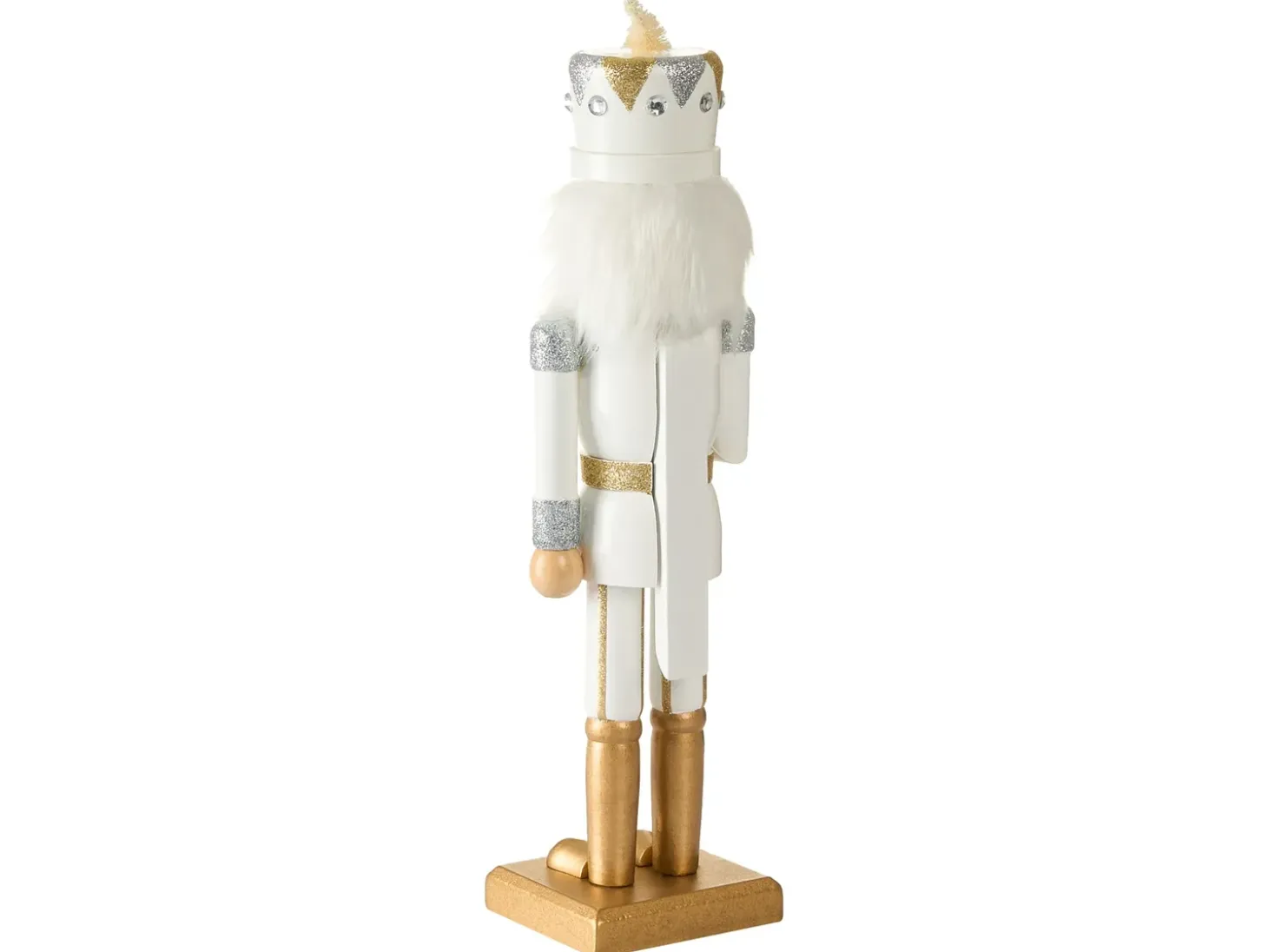 Dekorativ figur LJUNGAN Nøddeknækker 37 cm Hvid