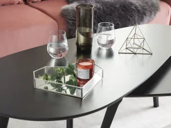 Dekorativ bakke Hjerte PONTIVY Glas Sølv