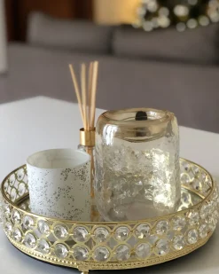 Dekorativ bakke VATAN Glas Guld