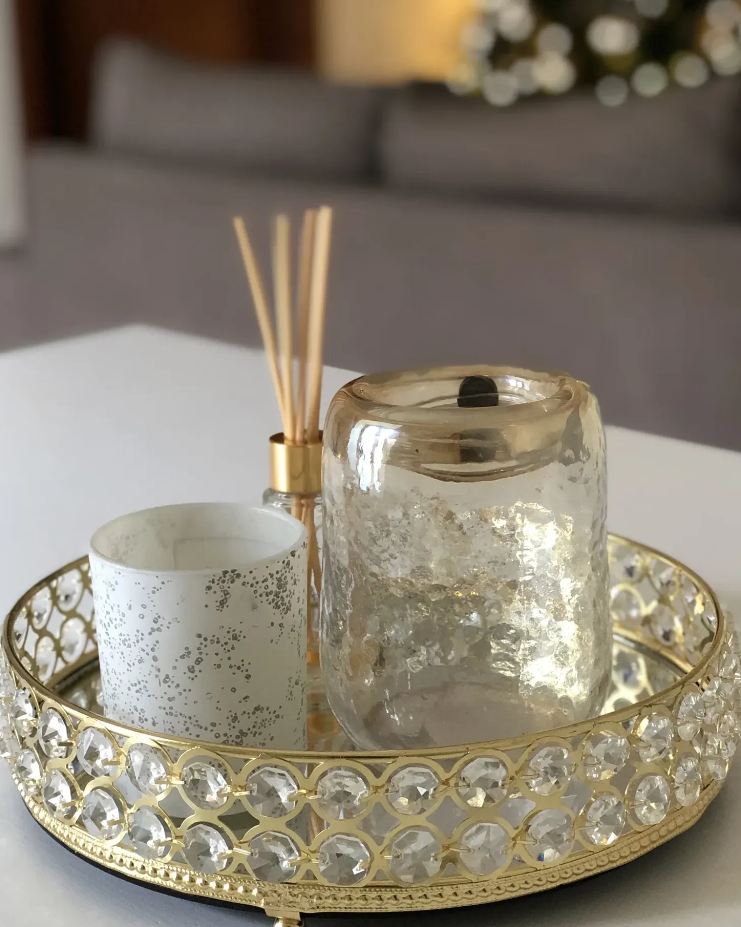 Dekorativ bakke VATAN Glas Guld