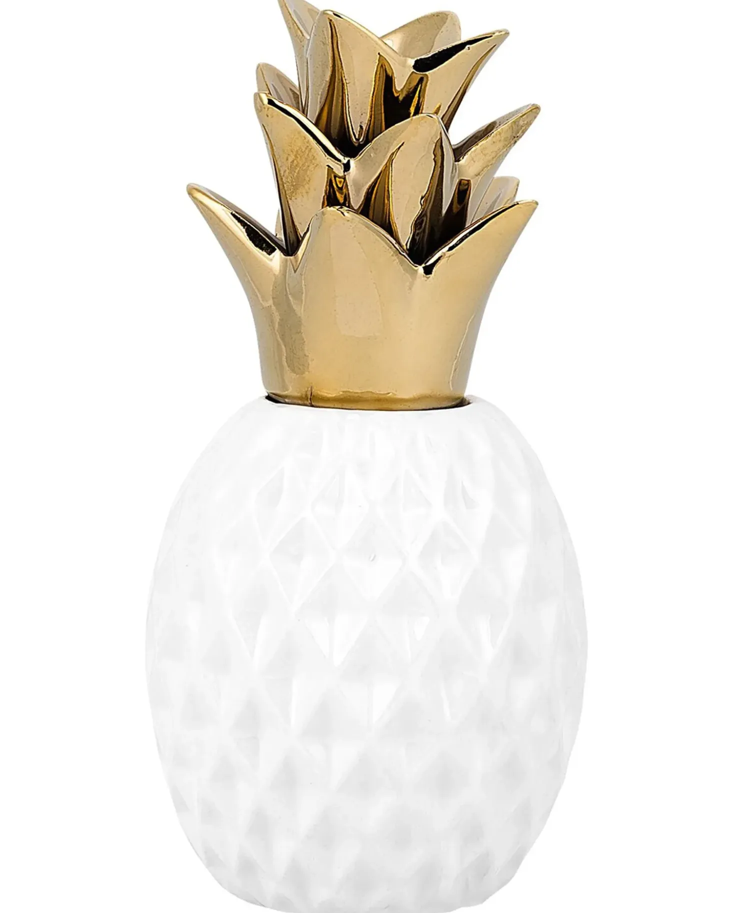 Dekorativ figur Ananas TYANA Keramik Hvid