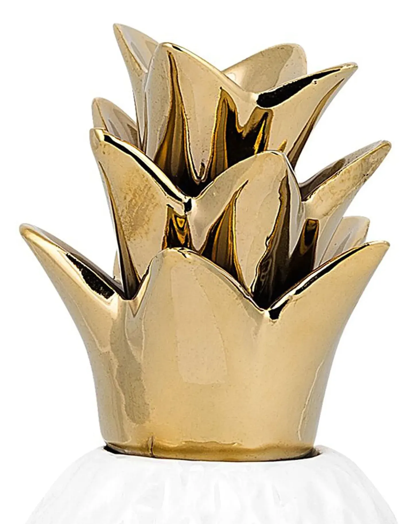 Dekorativ figur Ananas TYANA Keramik Hvid