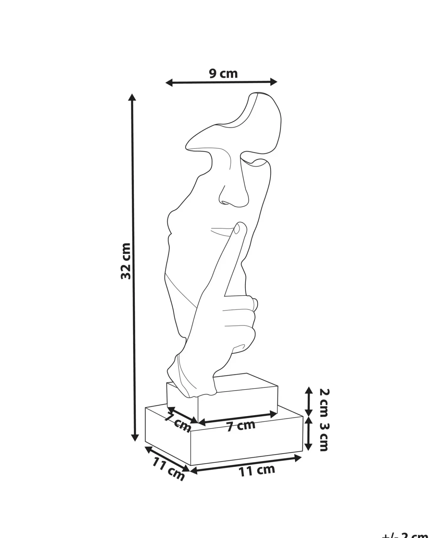 Dekorativ figur Ansigt RAAHE Hvid
