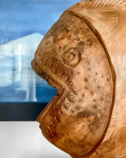 Dekorativ figur Fisk PLAICE FISH Teaktræ Brun