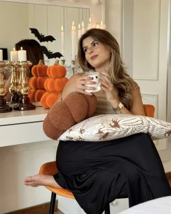 Dekorativ figur Græskar KALAMATA Velour Orange