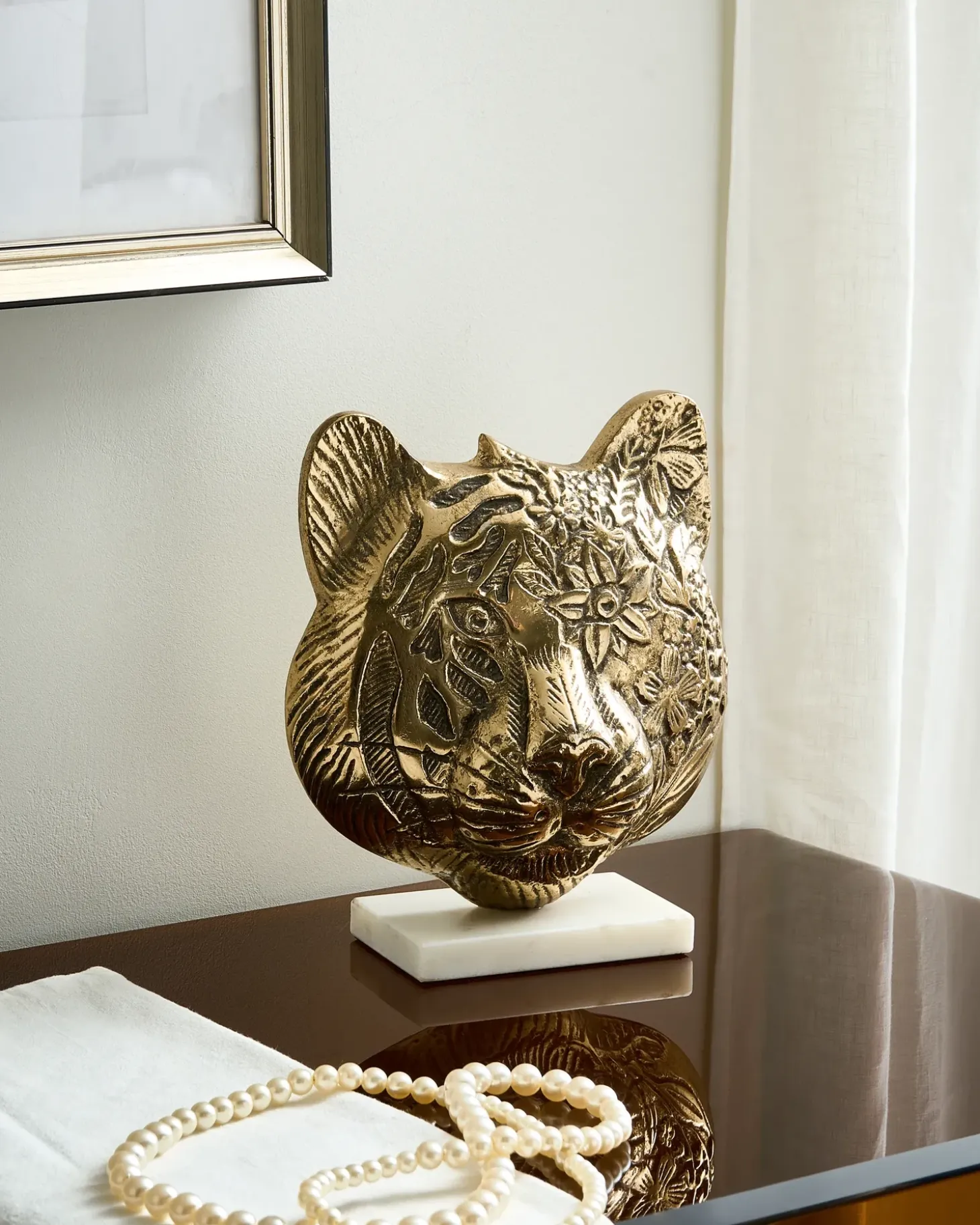 Dekorativ figur Tiger BROVA Metal Guld