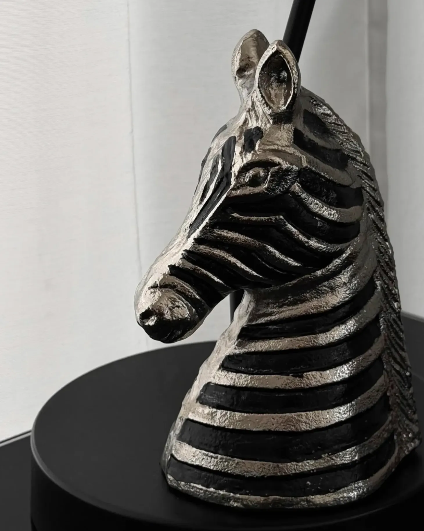 Dekorativ figur Zebra ZAGORA Metal Sort/sølv