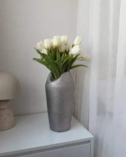 Dekovase APAMEA Stentøj 33 cm Sølv