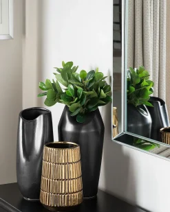 Dekovase APAMEA Stentøj 33 cm Sort